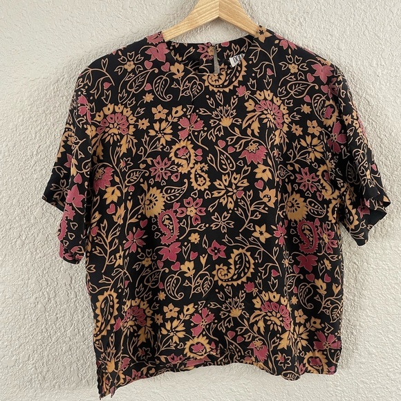 Vintage Silk Floral Boxy Blouse - Picture 8 of 12